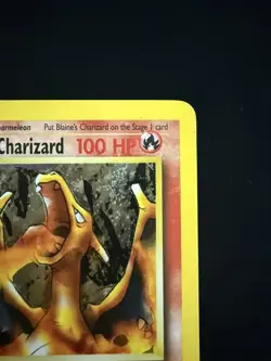 Blaine’s Charizard 2/132 LP Holo Fighting Symbol ERROR Gym Challenge - Image 3