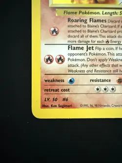 Blaine’s Charizard 2/132 LP Holo Fighting Symbol ERROR Gym Challenge - Image 4