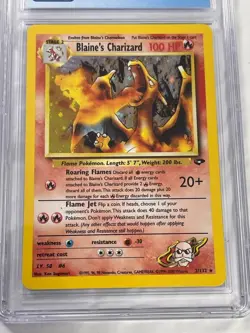 2000 GYM CHALLENGE ERROR FIGHTING SYMBOL HOLO BLAINE'S CHARIZARD #2 CGC 8.5 - Image 2