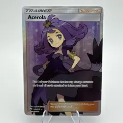 Pokemon TCG Acerola Burning Shadows Holo Full Art Ultra Rare Card 142/147 - Image 1