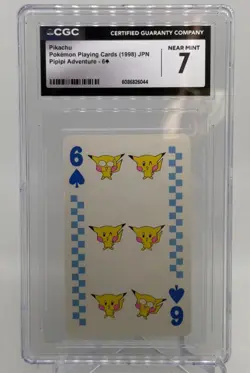 1998 Pokemon Pipipi Adventure Playing Cards 6 Of Spades CGC 7 NEAR MINT - Image 1