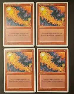 Red Elemental Blast 🔥4X🔥 MTG Revised Edition NM/LP Magic The Gathering - Image 1