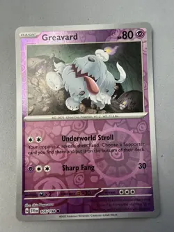 Pokemon TCG * Scarlet & Violet * 105/198 Greavard REVERSE HOLO Common * FRESH PK - Image 1