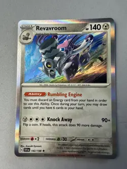 Pokemon TCG * Scarlet & Violet * 142/198 Revavroom HOLO RARE * FRESH PK - Image 1