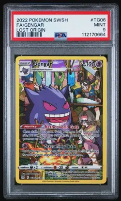 Pokemon TCG Lost Origin Trainer Gallery Gengar #TG06/TG30 Ultra Rare Mint PSA 9 - Image 1