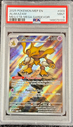2025 POKEMON MEP EN ALAKAZAM MEG ETB-MEGA GARDEVOIR #009 MINT MINT 💎 PSA 9 - Image 1