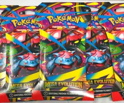 Pokemon Mega Evolution Sleeved Booster Pack LOT of 6 Sealed Packs - Image 3