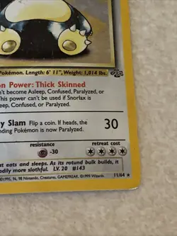 Pokemon TCG Snorlax 11/64 Jungle 1st Edition - Image 4