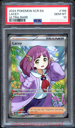 Pokemon Stellar Crown Lacey 166 PSA 10 - Image 1