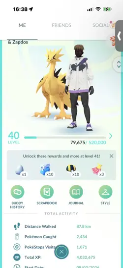 Pokemon Go (Stage 40) Shiny Legendary Galerian Zapdos ( 5 Shinys) - Image 1