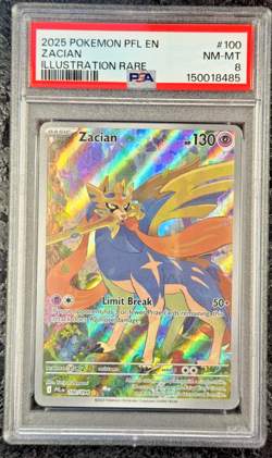 2025 POKEMON PFL EN ZACIAN ILLUSTRATION RARE #100 - PSA 8 - Image 1