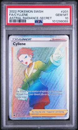 2022 POKEMON S&S RADIANCE #201 FA/CYLLENE ASTRAL RADIANCE-SECRET PSA 10 - Image 1