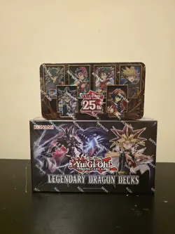 Yu-Gi-Oh Legendary Dragon Decks Box + 25th Anniversary Tin Sealed Konami Bundle - Image 1
