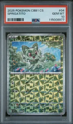 PSA 10 2025 Pokemon Simplified Chinese Cbb1 C-Gem Pack Vol 1 #04 Sprigatito - Image 1