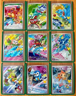 Pokemon Series 1 Promo First Partner Illustrations Collection DE Set 9 Cards - Image 1