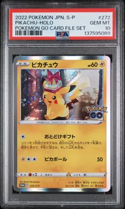2022 POKEMON JPN S PROMO POKEMON GO CARD FILE SET #272 PIKACHU-HOLO PSA 10 - Image 1