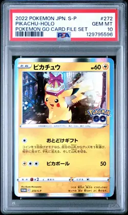 2022 POKEMON JPN S PROMO POKEMON GO CARD FILE SET #272 PIKACHU-HOLO PSA 10 - Image 1