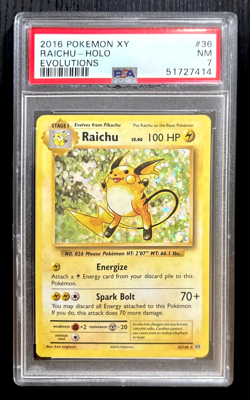 Raichu Holo 36/108 - PSA 7 - XY Evolutions - Pokemon TCG Card NM - Image 1