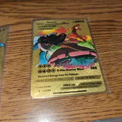 Charizard, Venusaur, and Blastoise VMAX Gold Metal Pokemon Card Fan Art - Image 1