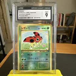 CGC 9 MINT Ledyba Japanese 1999 Southern Islands Reverse Holo Pokemon Card - Image 1