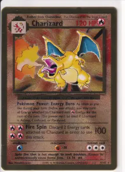 Charizard Metal Gold Card UPC Pokemon 25th Anniversary Celebrations 4/102 2021 - Image 1
