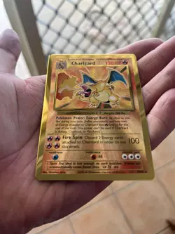 Charizard Metal Gold Card UPC Pokemon 25th Anniversary Celebrations 4/102 2021 - Image 1