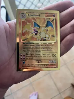Charizard Metal Gold Card UPC Pokemon 25th Anniversary Celebrations 4/102 2021 - Image 2