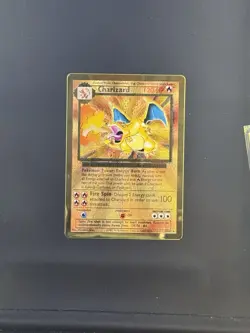 Pokemon CHARIZARD 4/102 - Celebrations UPC 25th Anniversary GOLD Metal Card LP - Image 1