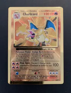 Charizard Metal Gold Card UPC Pokemon 25th Anniversary Celebrations 4/102 2021 - Image 1