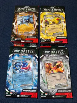 Lot 4 EX Battle Decks (Lucario, Ampharos, Greninja, Kangaskhan) Pokemon TCG - Image 1