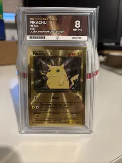 Pokemon Pikachu TCG Gold Metal Celebrations 25th Anniversary Card 58/102 ACE 8 - Image 1