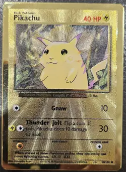 Pikachu Metal Gold Card UPC Pokemon 25th Anniversary Celebrations 58/102 Promo - Image 1