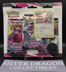 Pokemon TCG Sword & Shield Fusion Strike 3-Pack Blister Eevee Brand New Sealed - Image 1