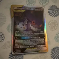 Gengar & Mimikyu GX TAG TEAM Ultra Rare Holo Sun & Moon Team Up Pokemon Card - Image 1