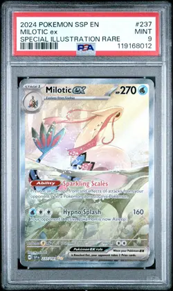 2024 POKEMON SSP EN-SURGING SPARKS SPECIAL ILLUSTRATION RARE MILOTIC EX PSA 9 - Image 1