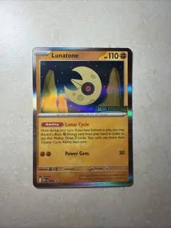 Pokemon TCG Lunatone 004 (prerelease) MEP Mega Evolution Stamped Promo NM - Image 1