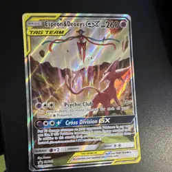Pokemon Espeon & Deoxys GX TAG TEAM Promo Holo SM240 Basic HP 260 English - Image 3
