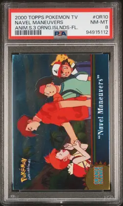 2000 TOPPS POKEMON TV ANIMATION SER 3 ORANGE ISLANDS FOIL NAVEL MANEUVERS PSA 8 - Image 1