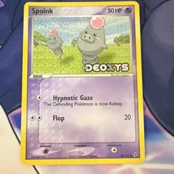 The Pokemon Spoink EX Deoxys 76/107 Basic 50 HP Reverse Holo Common English 2005 - Image 1