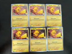 Pikachu 051/162 2026 Pokemon Day 30th Anniversary Promo Lot Of 6 - Image 1