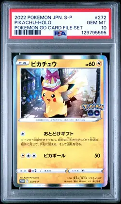 2022 POKEMON JPN S PROMO POKEMON GO CARD FILE SET #272 PIKACHU-HOLO PSA 10 - Image 1