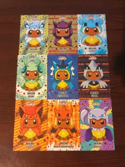 FULL PONCHO EEVEE RED Star Set Pokemon LET'S GO eevee Card Database Cards! 9 - Image 1
