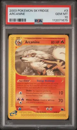 2003 POKEMON SKYRIDGE #3 ARCANINE PSA 10 - Image 1