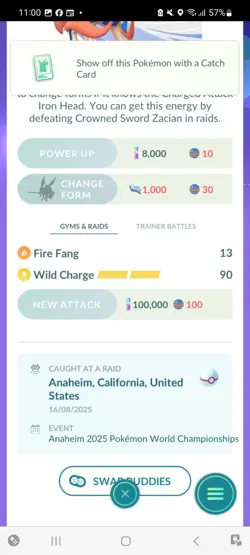 Pokemon Go Legendary Shiny Zacian ( High CP ) - Image 2