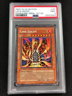 Yugioh 2003 Lava Golem 1st PGD-107 PSA 9 Secret Rare - Image 1