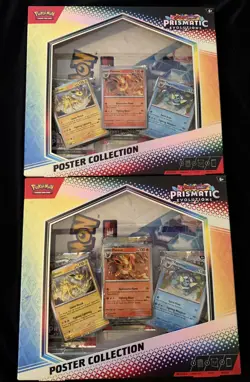Pokemon TCG Prismatic Evolutions Poster Collection Boxes Lot of 2 New Sealed - Image 1
