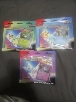 Pokemon TCG Prismatic Evolutions Tech Sticker Collection Set Lot Of 3 Sealed New - Image 1