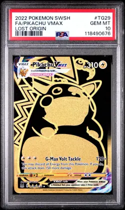 2022 POKEMON LOST ORIGIN FULL ART PIKACHU VMAX TG29/TG30 PSA 10 GEM MINT - Image 1