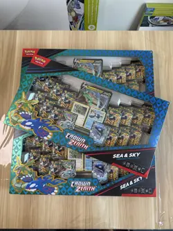 Lot Of 3 Pokemon TCG Crown Zenith Sea and Sky Premium Collection Box Sealed New! - Image 1