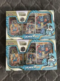 NEW Pokemon TCG: Lucario VSTAR Premium Collection Lot Of Two - Image 1